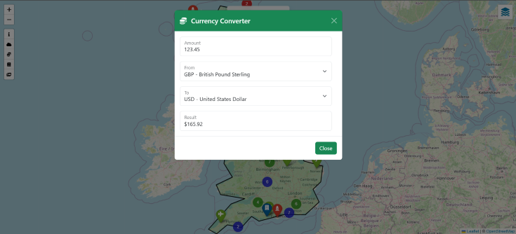 Currency converter modal