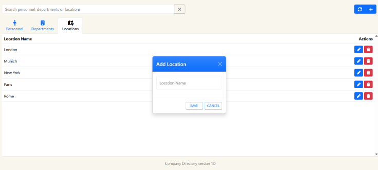 Add location modal