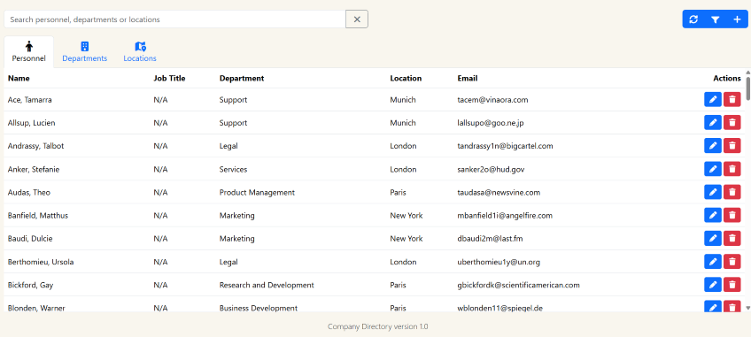 Company Directory Management System
